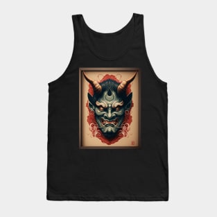 Framed Hannya Mask - Traditional Japanese Demon Art Tank Top